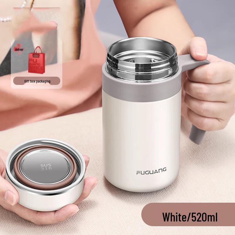 

Fuguang 316 Stainless Steel Thermos Cup with Handle and Tea Infuser