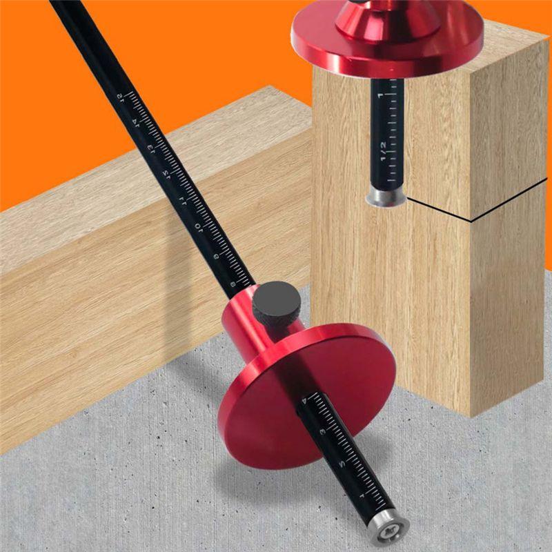 ABKS-Wheel Marking Gauge Dovetail Jig Guide Marker Aluminium Alloy Scribing Tool - Woodworking 1:5 1:8, Inch/Mm Scale Ruler