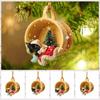 Yellow Tea Cup Dog Car Pendant Acrylic Car Hanging Charm Ornaments Christmas Car Pendant  New Year