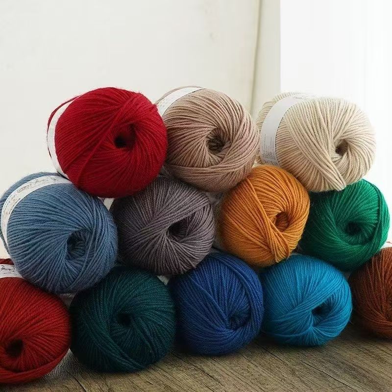 

4 Strands Wool Thread,50g Medium Coarse Wool Thread,Acrylic Blended Hand-woven Yarn,No Fading,No Hair Loss,Soft Skin-friendly