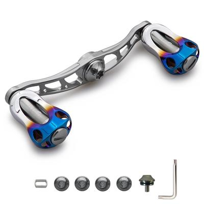 HEIGHTEN 88/90/115mm Reel Handle with 22mm Knob for Shimano, Daiwa, and Abu Aurora Series Baitcasting Reels (90mm - Gunmetal) (HT13104)