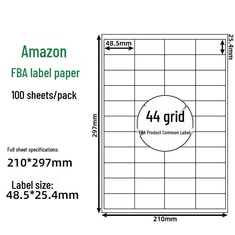 FBA Self-Adhesive Label Paper, 30 Grids, 6 Grids, 40UP44, 212427 Grids.