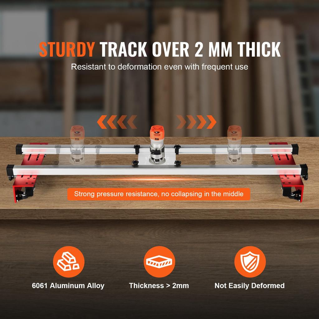VEVOR Router Sled, 152 Cm(60 Inches), Portable and Easy To Adjust Slab Flattening Jig, DIY Woodworking Router Sled for Flattening Slabs