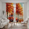 2 Pieces of HD Maple Leaf Under the Pumpkin Classic Car Curtain Yellow Tie Digital Printed Curtain Home Decoration Style Decorat