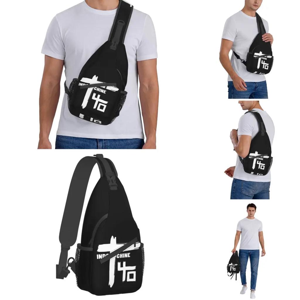 Indochine Band Crossbody Sling Bag Small Chest Bag Genres Rock Shoulder Backpack Daypack for Hiking Travel Travel Bag