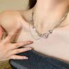 Fashion Shiny Star Necklace for Women Y2K Crystal Zircon Cross Pendant Necklaces Girls Antique Silver Color Clavicle Chain