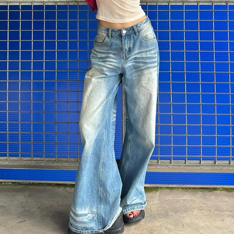 Women s Plus Size High-Waisted Wide-Leg Distressed Denim Jeans XS