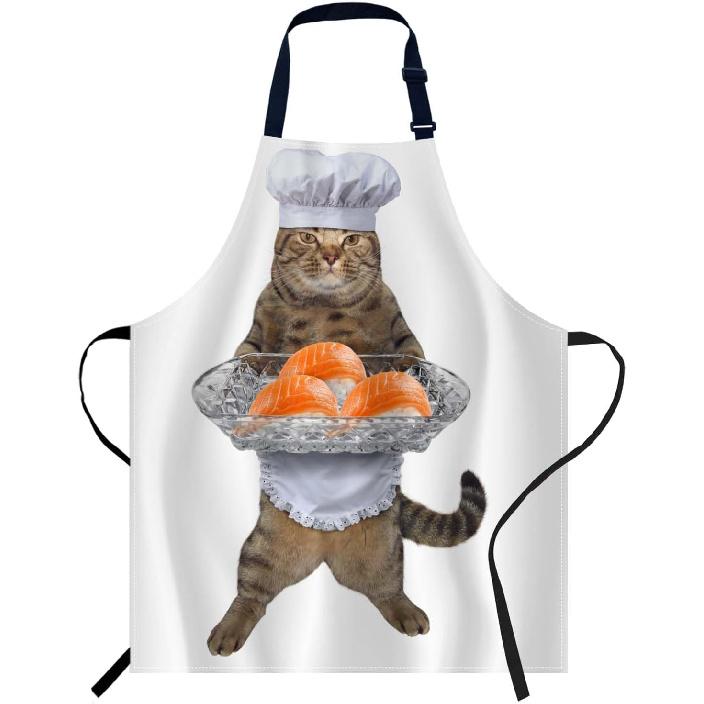 oFloral Dog Paws and Bones Pattern Apron Adjustable Bib Chef Aprons Cooking Apron Unisex Women Men Aprons Perfect for Home Kitchen, Baking,