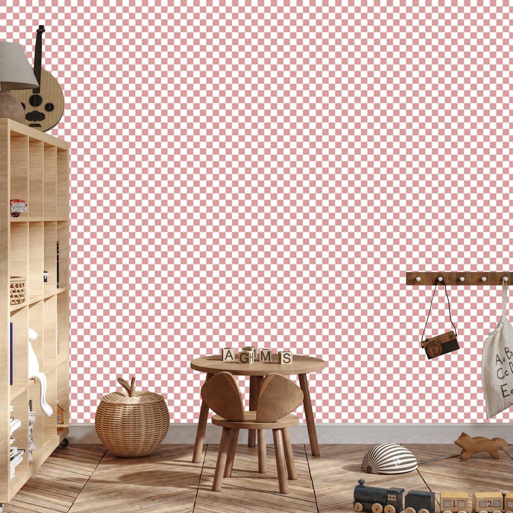 Wallpaper Checkerboard Coral, Mountain Coral for Living Room and Bedroom 50x1000