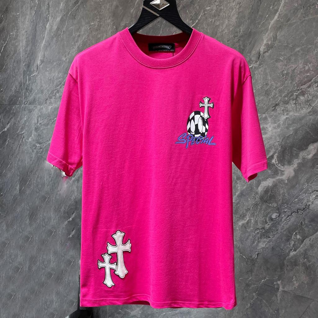 8553 CHROME HEARTS Estate 2026 Nuova T-shirt di Cotone di Alta Qualità Girocollo Larga Taglia Grande da Uomo e Donna T-shirt per Coppia