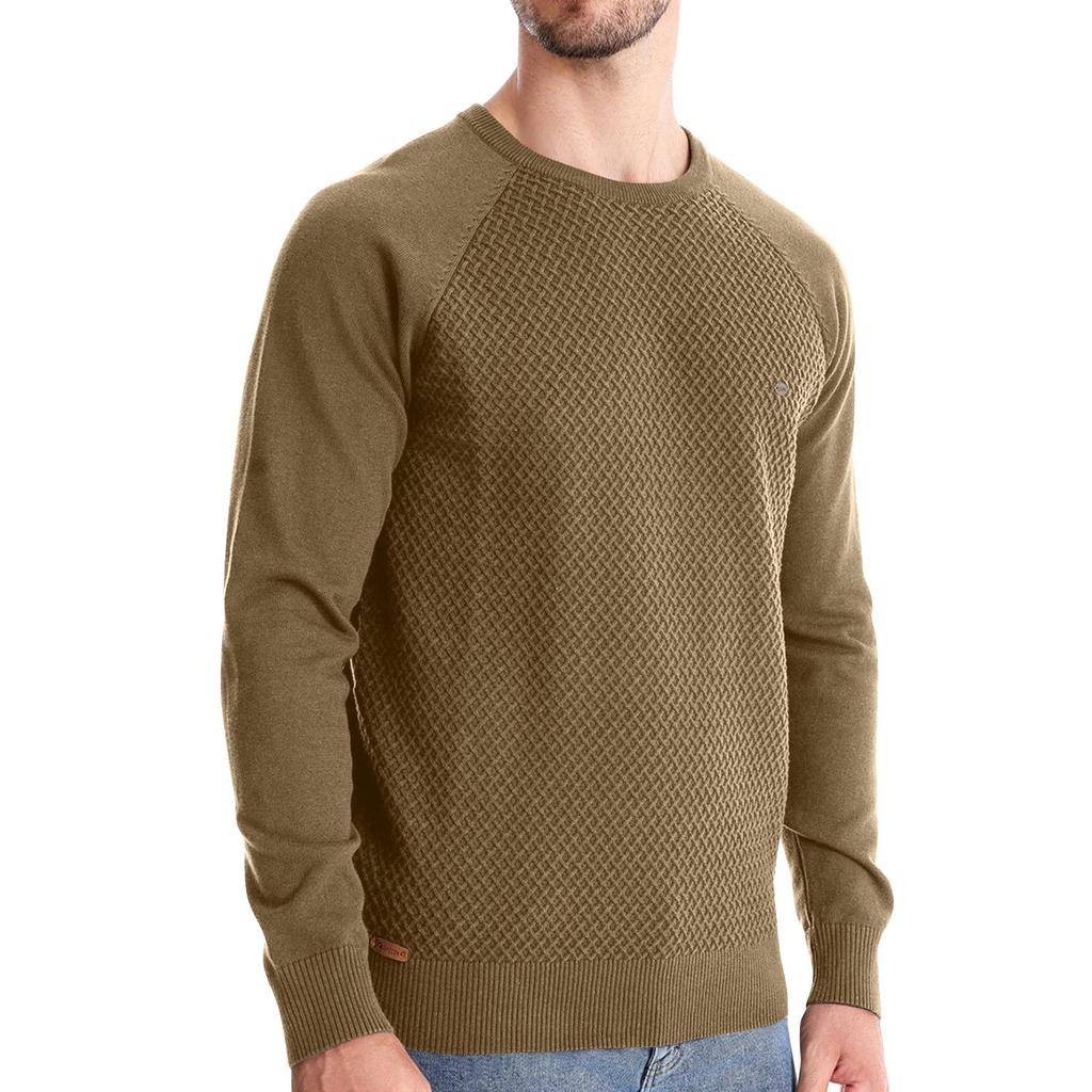 Pánská jednobarevná mikina s raglánovými rukávy Pánská volná jednobarevná ležérní mikina s dlouhým rukávem a kulatým výstřihem