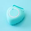 Dog Bathing Brush Pet Massage Brush Shampoo Dispenser Soft Silicone Brush Rubber Bristle for Dogs and Cats Shower Grooming Tool
