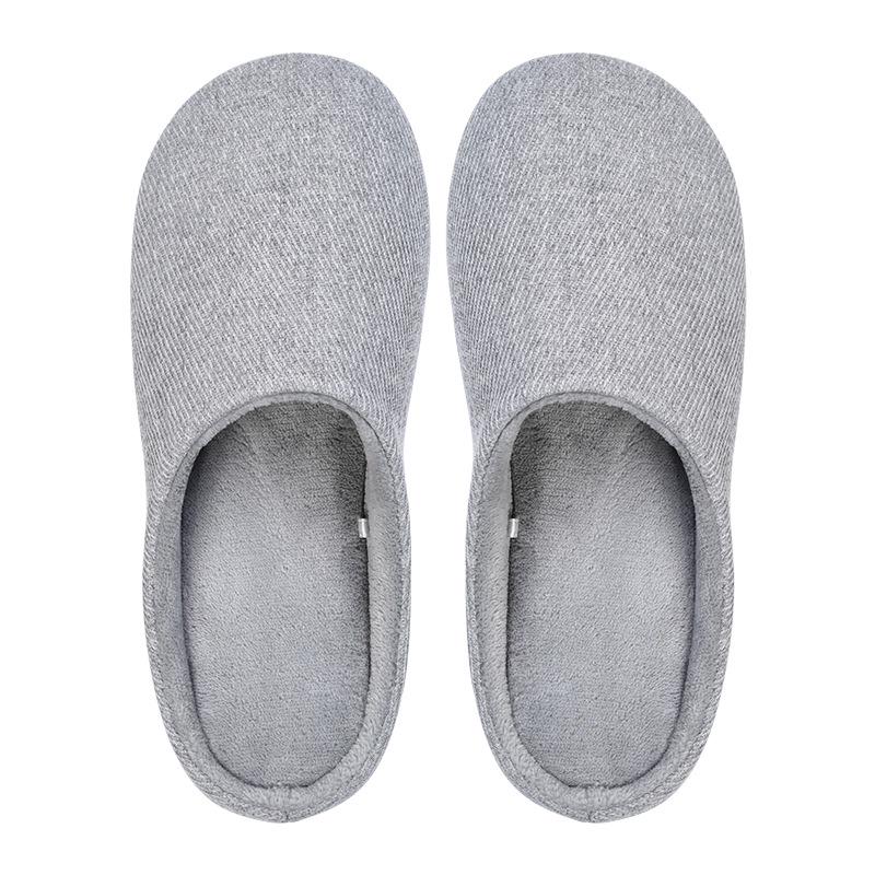 Japanese autumn and winter new plain home indoor wooden floor non-slip men and women couple wool warm cotton slippers