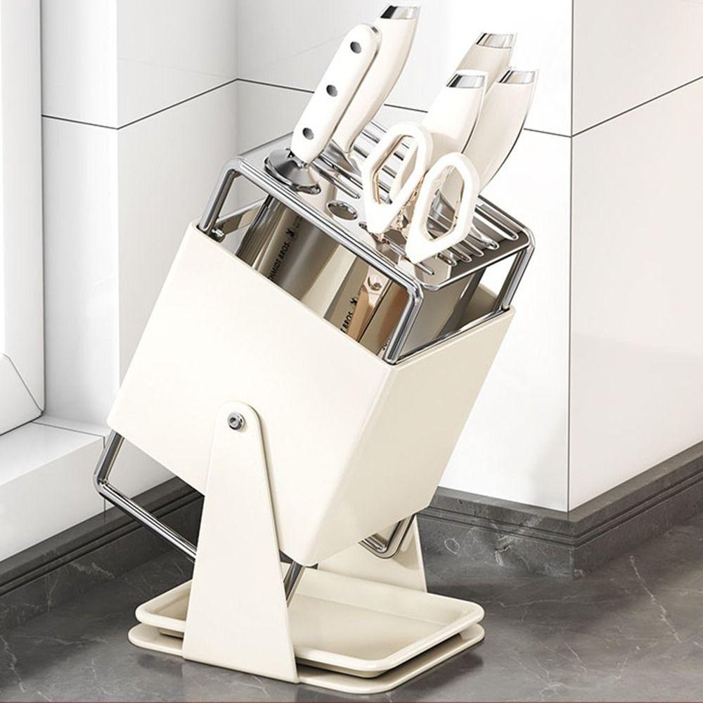 Stable Countertop Cutter Holder Anti-slip Cutlery Organizer Kitchen Storage Rack  for Home