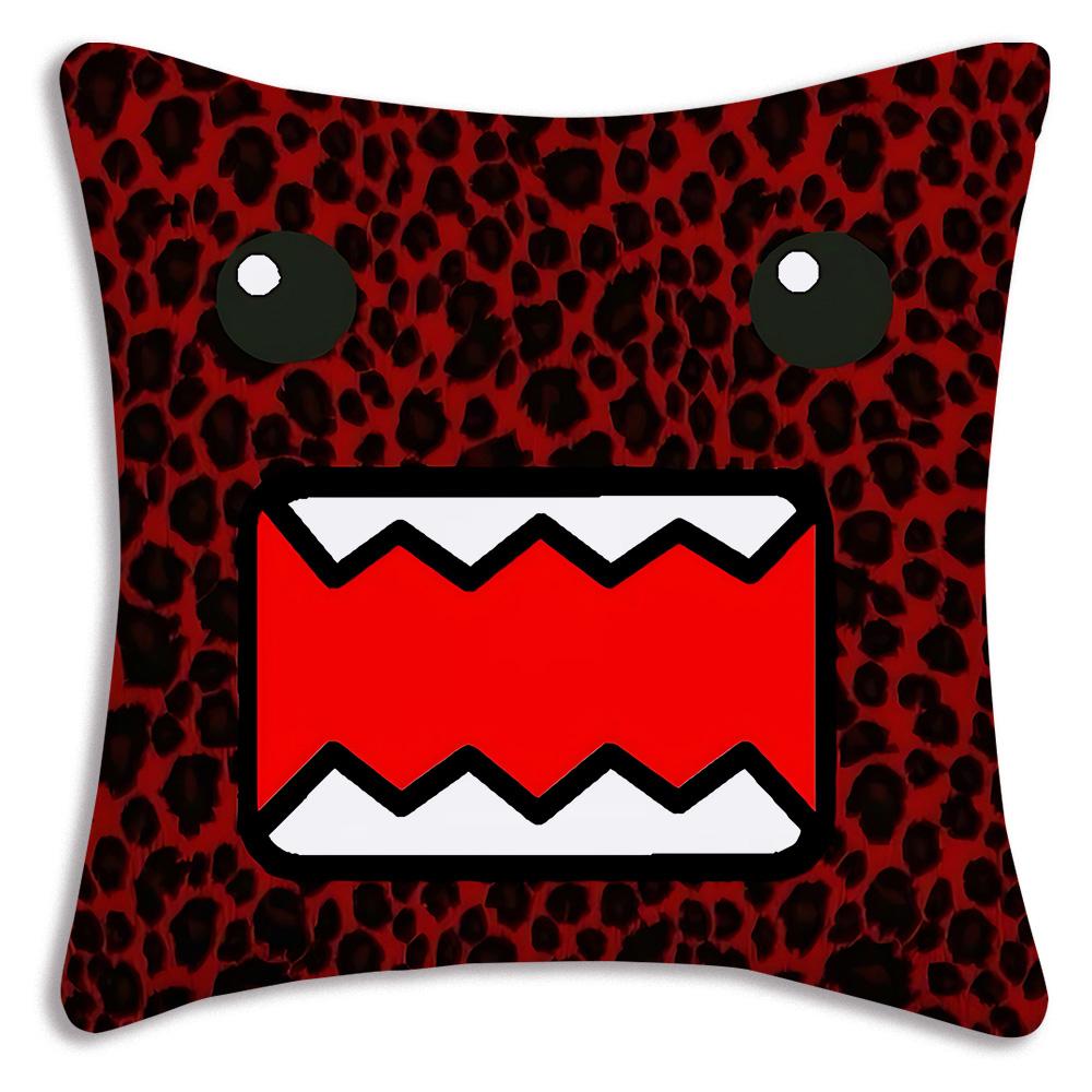 Cute For D-Domo Kun Faces Pillow Covers Cartoon Sofa Decorative Home Double-sided Printing Short Plush Cute Cushion Cover