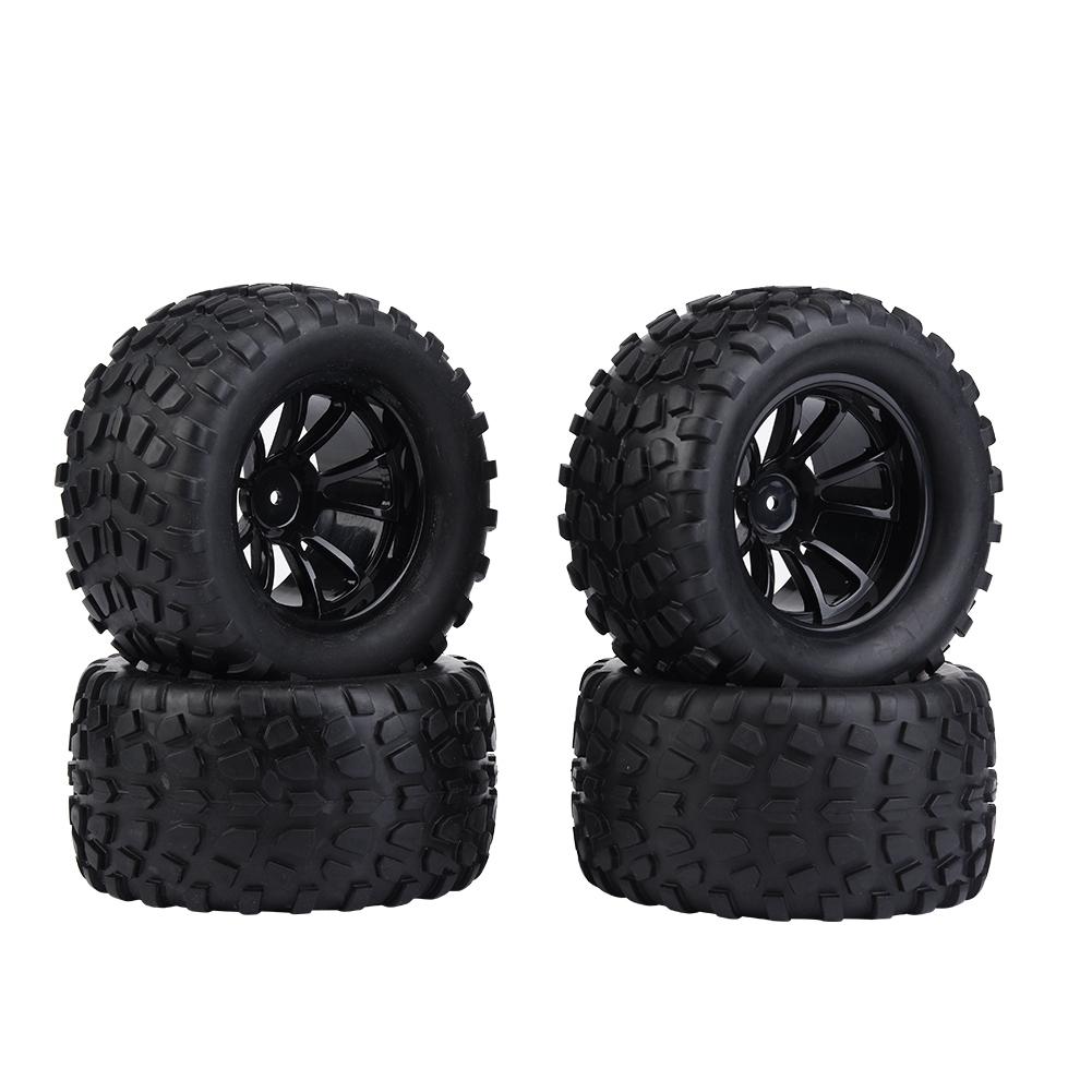 4pc Set 1:10 RC Wheel Tire Rubber Tires for Hsp Redcat Exceed Truck Off Road Car (10 Holes)