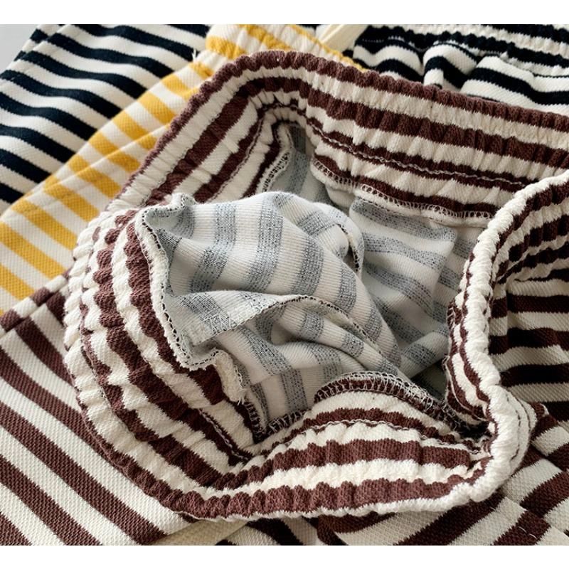 Gestreifte Shorts Damen Sommer High Waist Design Sinn Tragen Locker Weites Bein A-Linie Slim Sportlich Lässig