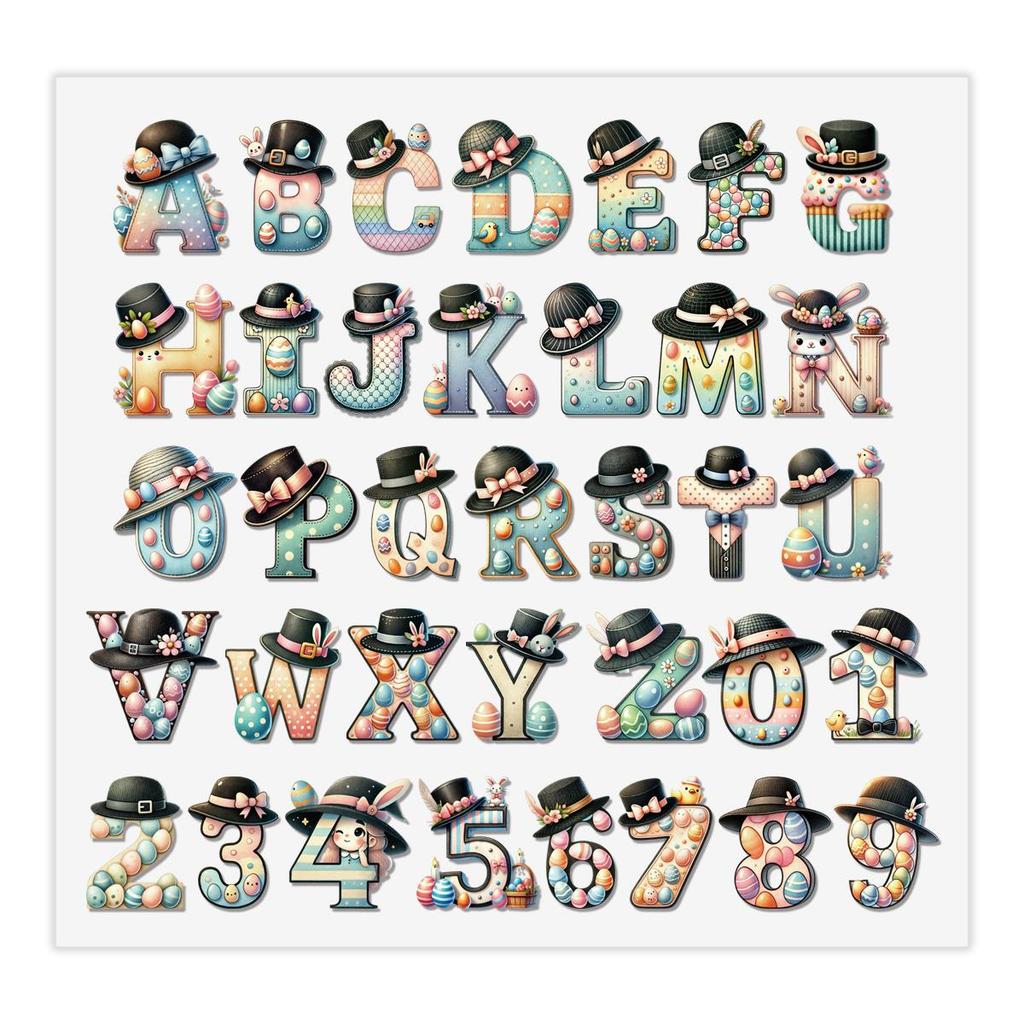 Creative Alphabet A-Z 0-9 Thermal Transfer Easy To Cut Durable Diy Clothes Stickers Heat Press Transfers T-Shirt Htv