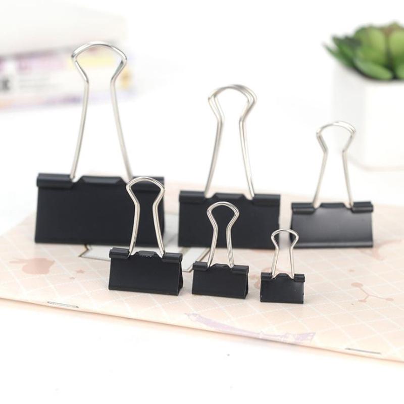 10 STÜCKE Metall Büroklammer 19 25 32 41 51mm Foldback Metall Binder Clips Schwarz Griffklemmen Papier Dokument Büro Schule Schreibwaren