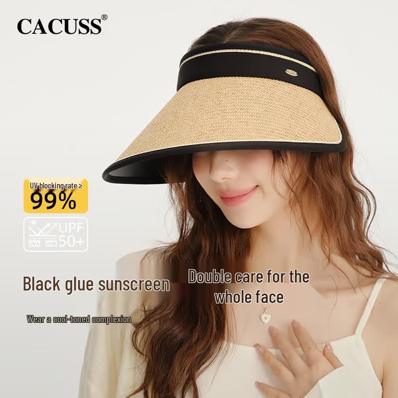 CACUSS Women s Rollable Wide-Brim Sun Visor Hat Adjustable 56-60cm