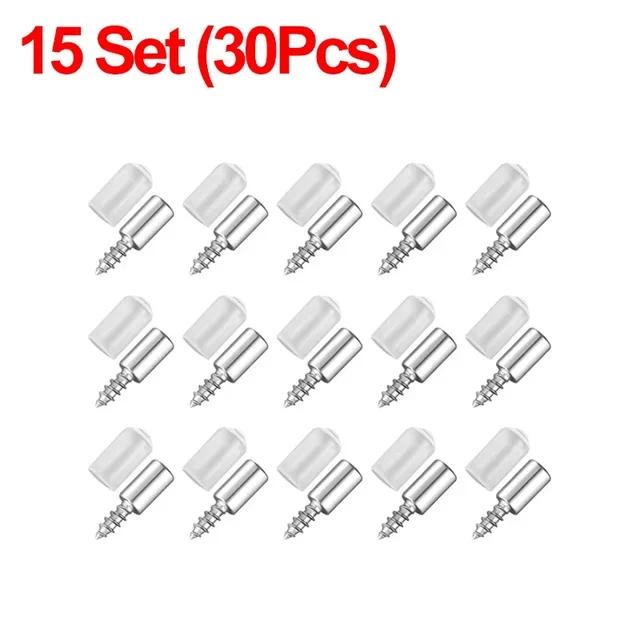 60pcs Self-Tapping Screws Cabinet Laminate Shelf Support Pegs with Non-Slip Sleeve Shelves Kitchen Glass Furniture Closet Shelf Pins