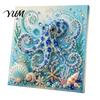 Coastal Home Decor Accents Sea Turtle Octopus DIY 3D Pearl Painting Kit, Ocean Theme Diamond Art Beach House Wall Kit for Adults Beginner, Bead