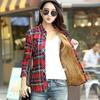 Thickened Fleece Women's Long Sleeve Shirt Autumn Winter Warm Plaid Loose Fit Korean Style Cotton Button Up Top