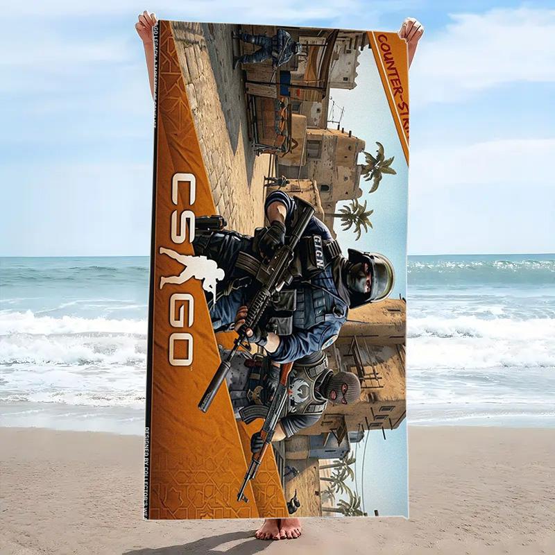 csgo Print Beach Towel, Large Soft Quick Dry Towel for Beach Camping Swimming