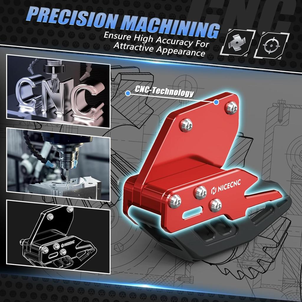 NICECNC ATV Rear Swingarm Chain Guide Compatible with Honda TRX450R Kick Start 2006-2009,TRX450ER Electric Start 2006-2009,2011-2014 Red Rear Chain