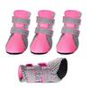 4Pcs Pet Sneakers Reflective Fastener Tape Anti-skid Breathable Pet Dogs Mesh Sneakers for Outdoor