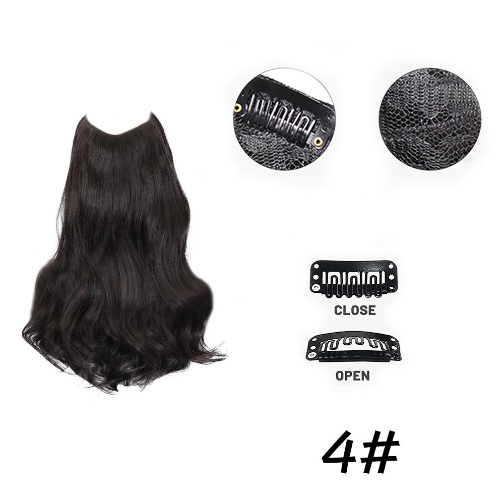 Bybrana V-shaped micro curly hair extensions worn with natural synthetic wigs