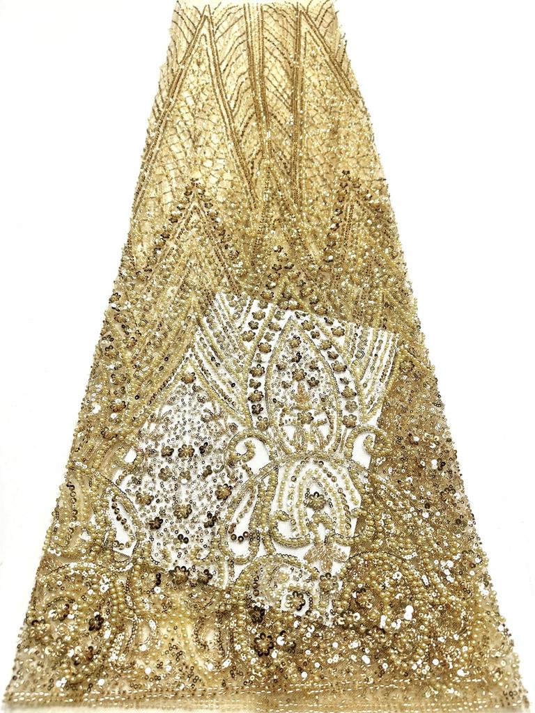 Royal Blue African Sequins Lace Fabric 2026 High Quality Tulle Lace Fabric Embroidered Beads Nigerian Fabric for Wedding Dress