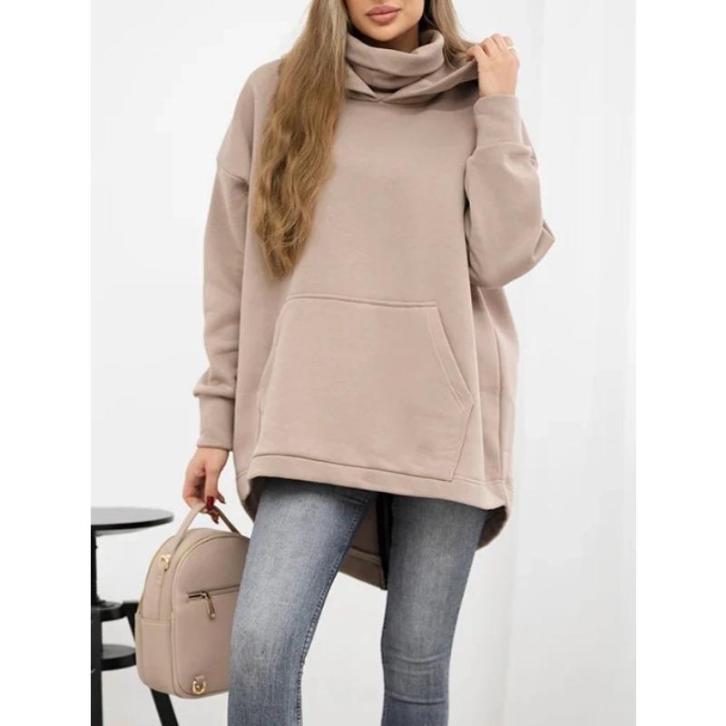 JPNTKY Women's Vintage Casual Solid Color Print Autumn Winter Long Sleeve Hoodie