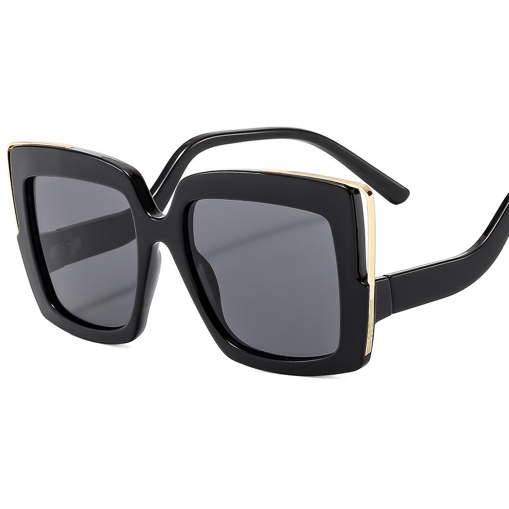 New Personalized Curved Leg Square Sunglasses for Women 6162 Large Frame Colorful Decorative Glasses Color