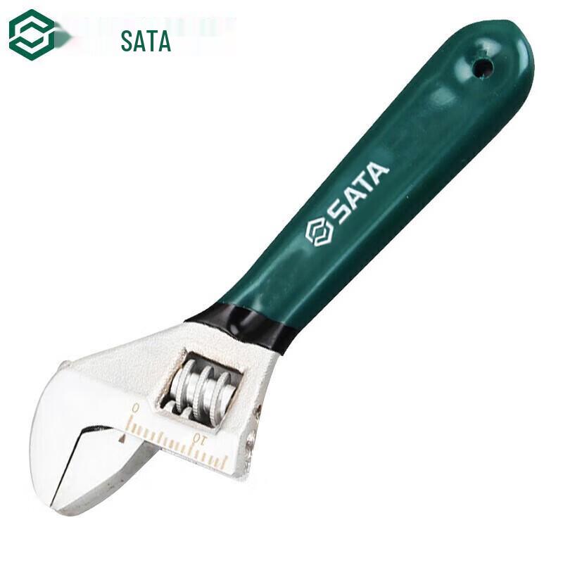 SATA 12-inch Dipped Handle Adjustable Wrench