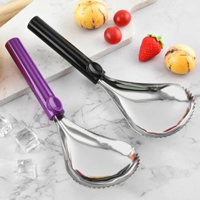 Smoothie Kaşığı Paslanmaz Çelik Dondurma Kaşığı Servis Aleti Tırtıklı Baş Tasarımı Kolay Kavrama Tatlı Kaşığı Mutfak Gereci