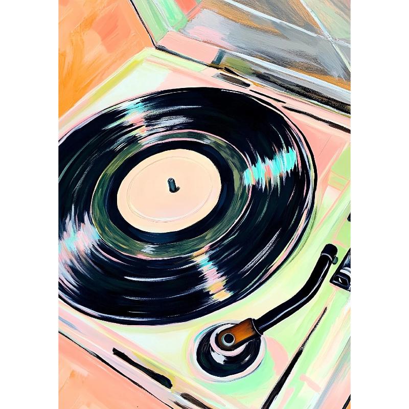 Retro Musical Art Canvas Poster Record Player Musical Instrument Painting Prints Canvas Wall Art Home Room Music Decor