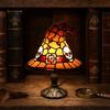 Lampa v podobě čarodějnického klobouku z vitráže, Ručně vyráběná retro pryskyřičná čarodějnická lampa, Gotická noční lampa v podobě čarodějnických klobouků napájená přes USB, Halloweenská dekorace do domácnosti