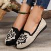 Spring Autumn Women's Casual Floral Slip-On Flat Shoes with High Breathability for Effortless Comfort