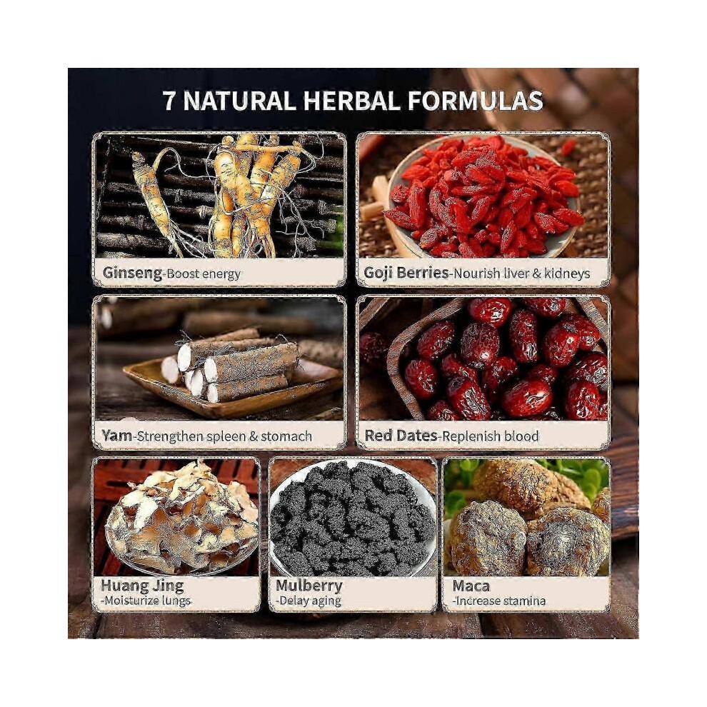 (3 Pack/75 Bags) Ginseng Five Treasures Tea Kidney Tonifying Chinese Herbal Tea Natural Organic Male Female Detoxifying Precious Medicinal