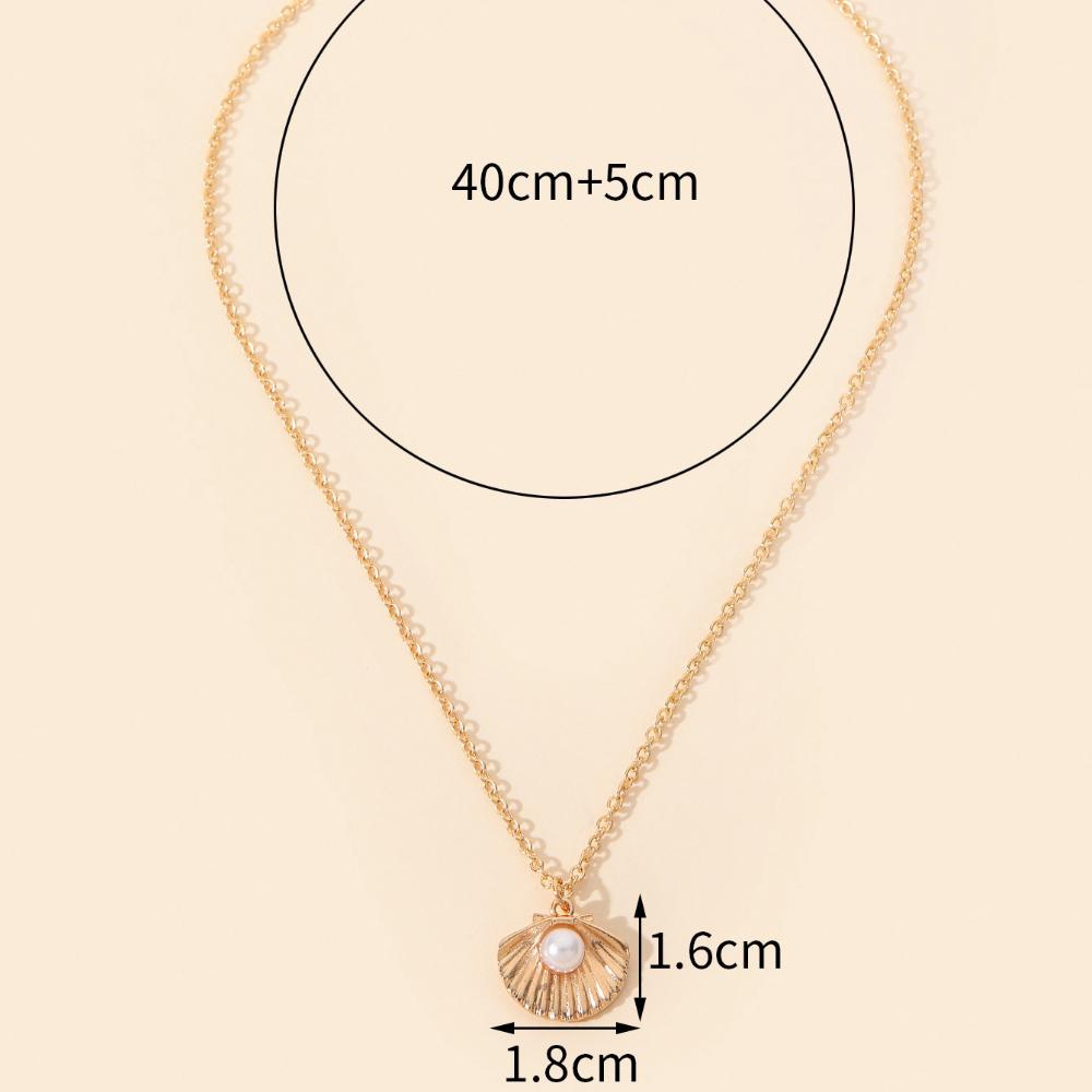 New Trendy Summer Shell Imitation Pearl Pendant Necklace For Women Fashion Collar Neck Jewelry Wholesale Dropshipping