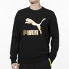 Puma Classics Logo Crew Bronzing Large Logo Sports Round Neck Pullover Black Men's 531367-51