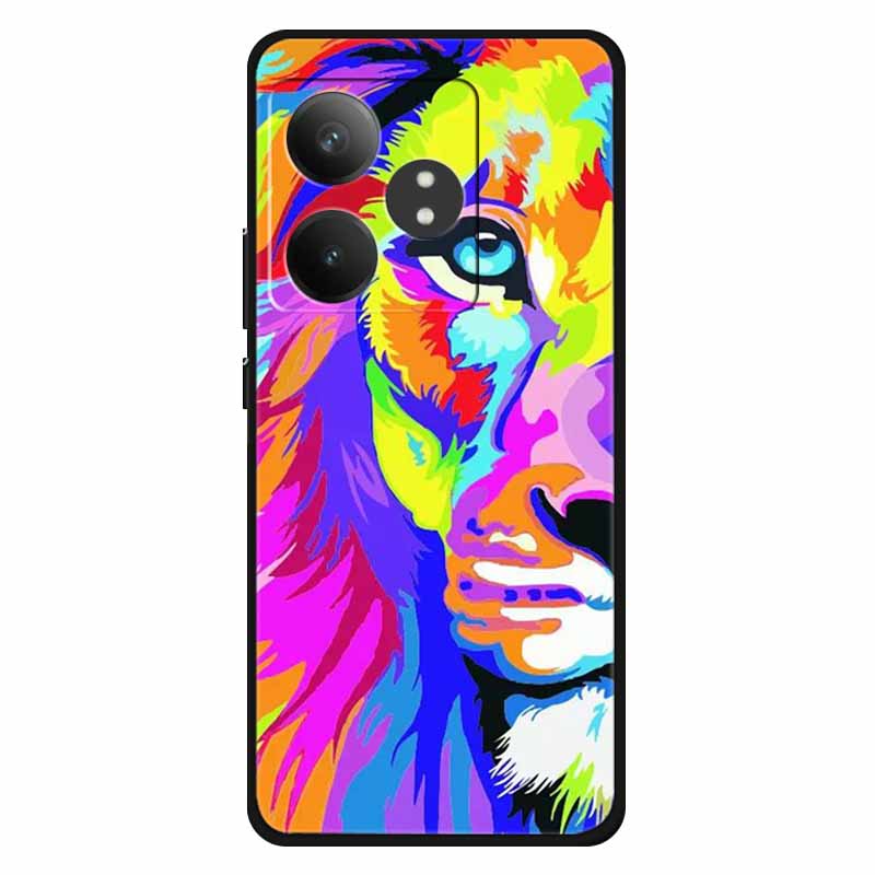 For Realme GT 6T Case Silicone Soft Lions Cat TPU Back Cover For Realme GT Neo6 Cases Protective GT6t 5G Fashion Lovely Shell