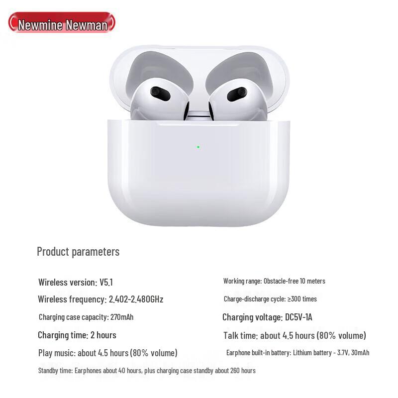 Newmine H73 True Wireless Semi-In-Ear Earbuds with ANC