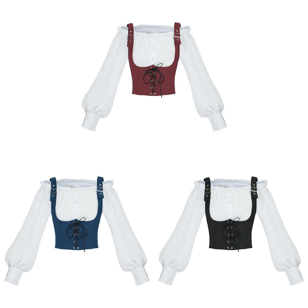 Polyester Velvet Vest With Ears Border Long Sleeve For Halloween Cosplay And Fantasy Role Play