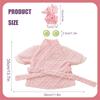 3Pcs Porch Outfit Statue Clothes Plush Pink Bathrobe with Spa Headwrap Cucumber Eyes Funny Outdoor Decoration