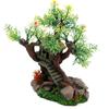 Aquarium Resin Tree House Decoration for Fish for Tank Hideout with Rock Grass