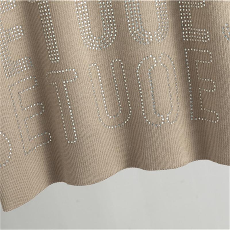 Autumn And Winter Women's Hot Diamond Letter Casual Top Loose and Comfortable Design Pants Set