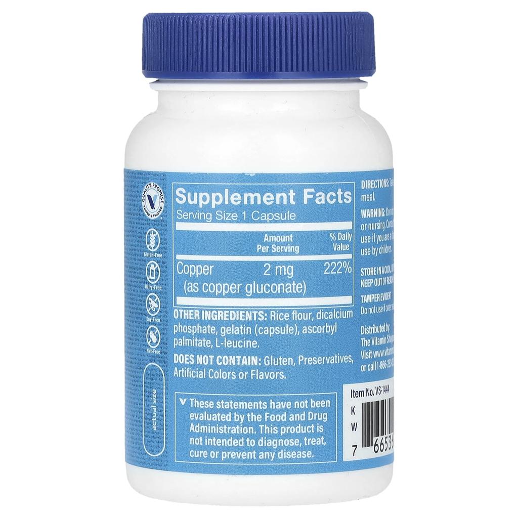 Copper, 2Mg, 100 Capsules