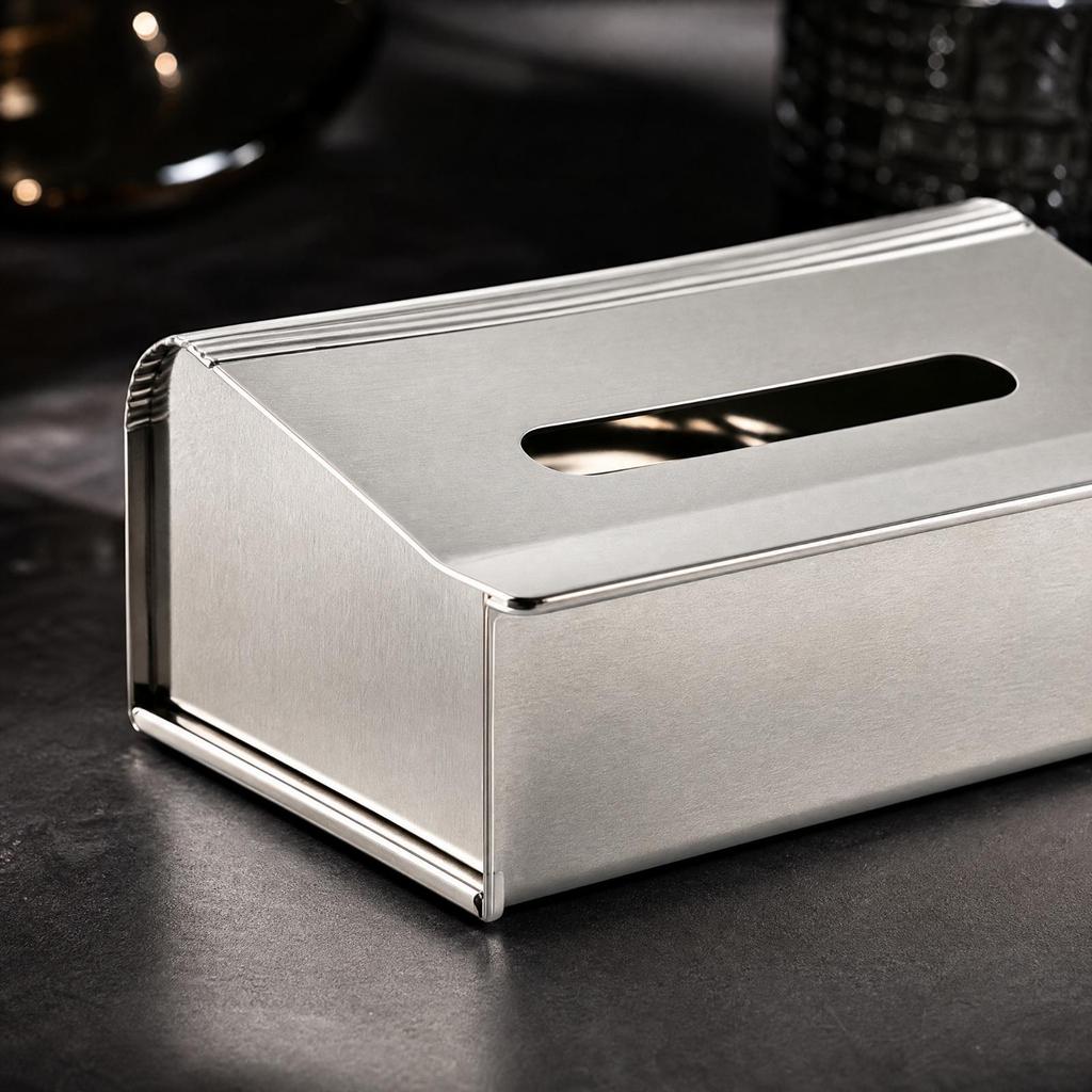 Stainless Steel Tissue Box Holder Sturdy for Bathroom